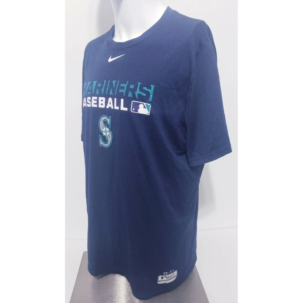 Seattle Mariners‎ MLB Nike Baseball Practice T-Shirt Mens Large Navy Blue White